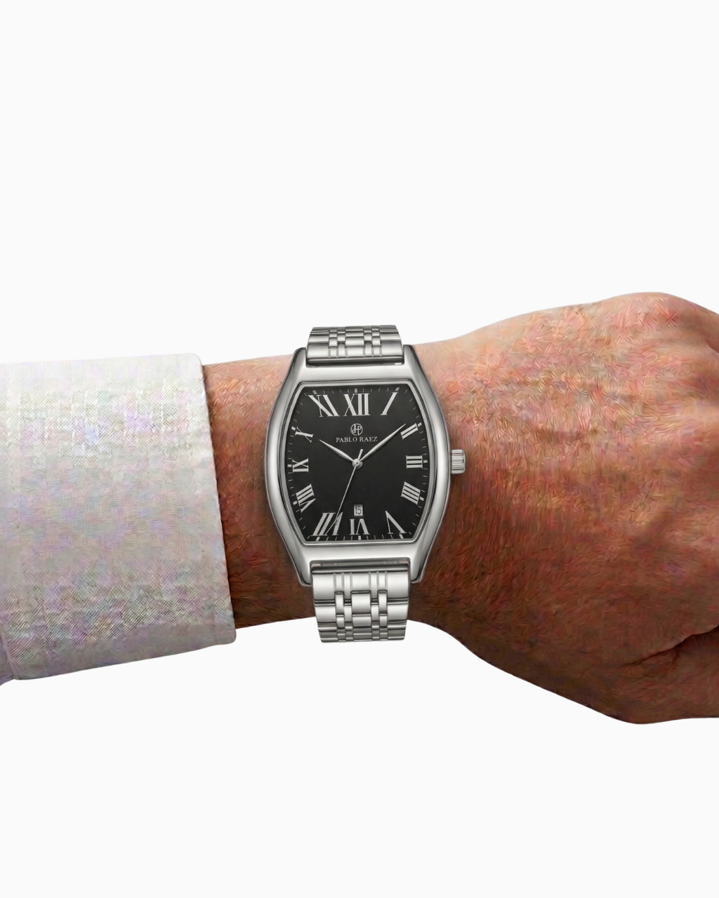 Pablo Raez Barrel Pulseira Aço Mostrador Preto