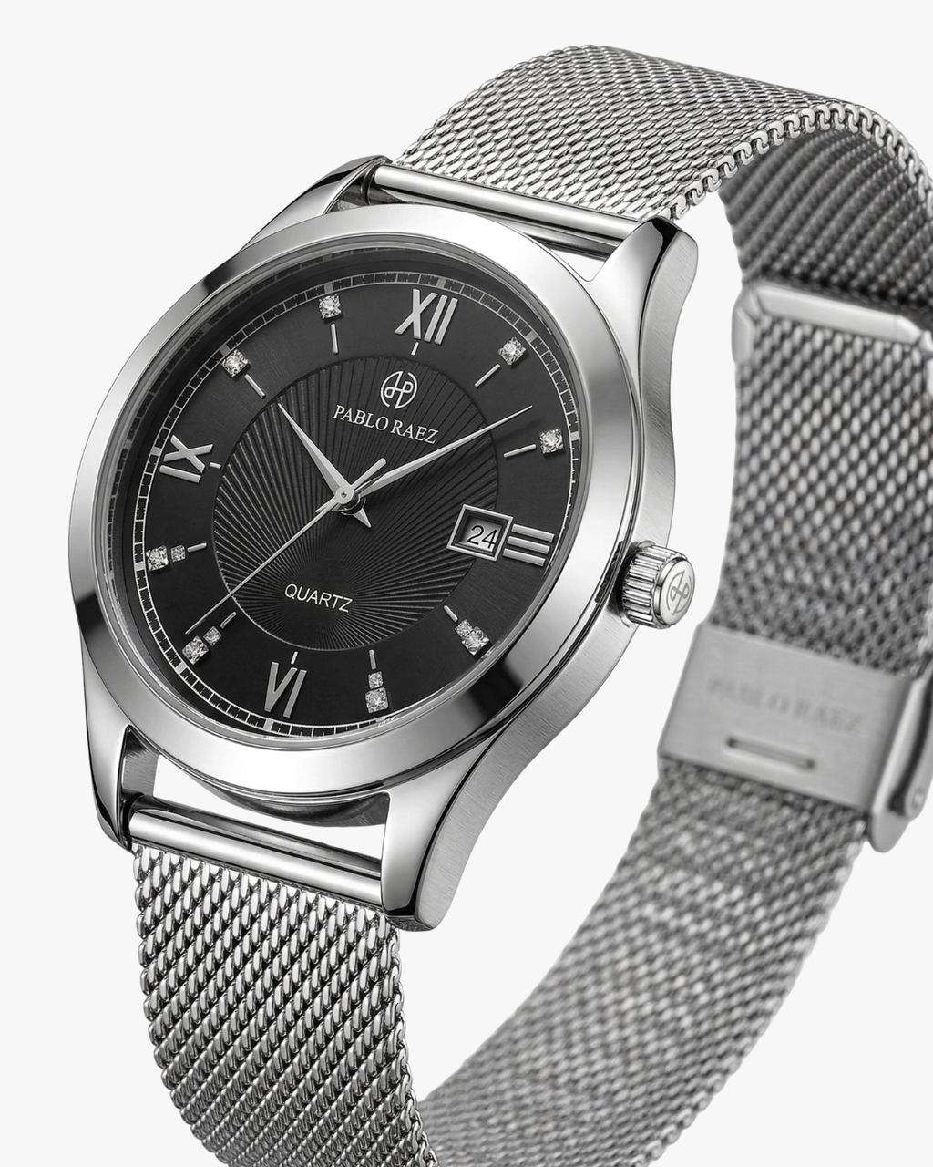 Pablo Raez Caspian Pulseira De Malha Mostrador Preto