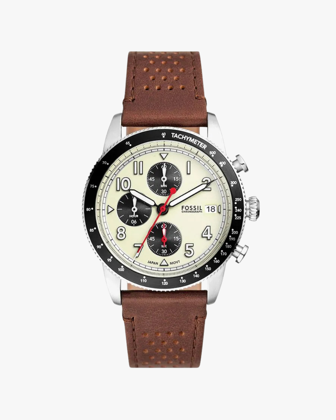 Fossil Sport Tourer Pulseira Couro Perfurado Marrom