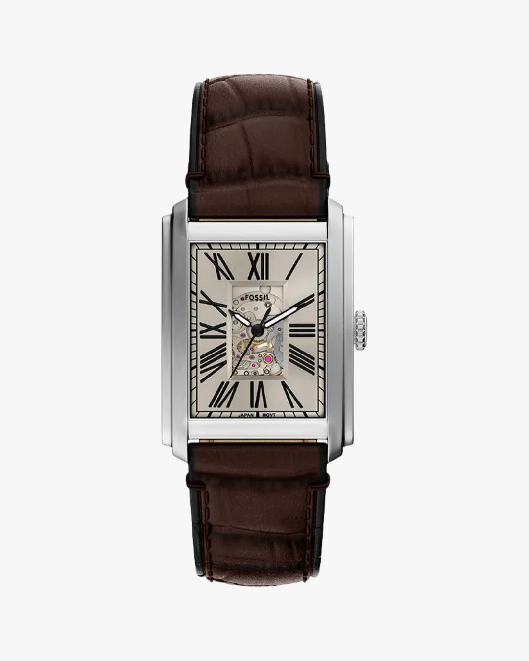 Fossil Carraway Tank Pulseira Couro Marrom