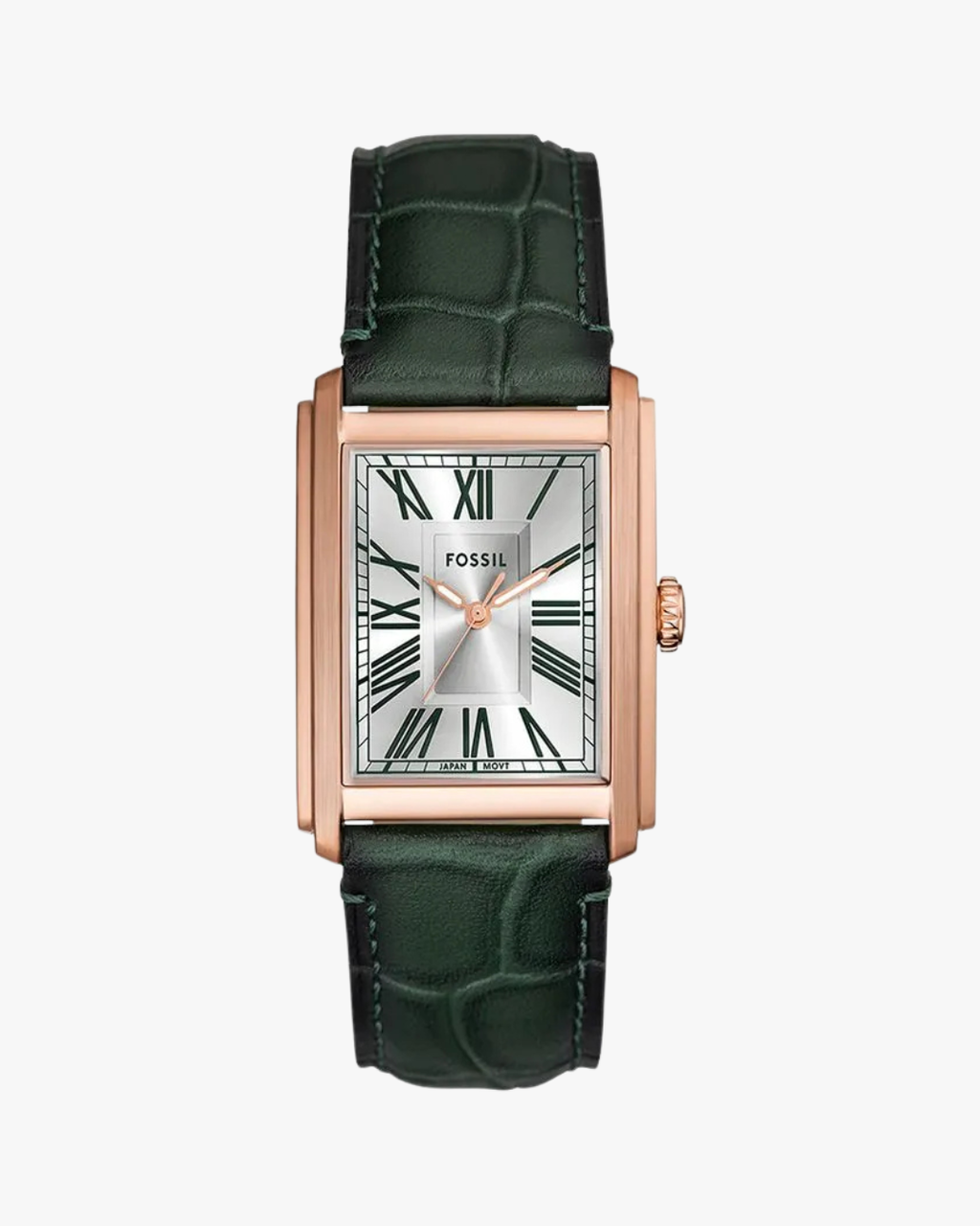 Fossil Carraway Tank Pulseira Couro Verde