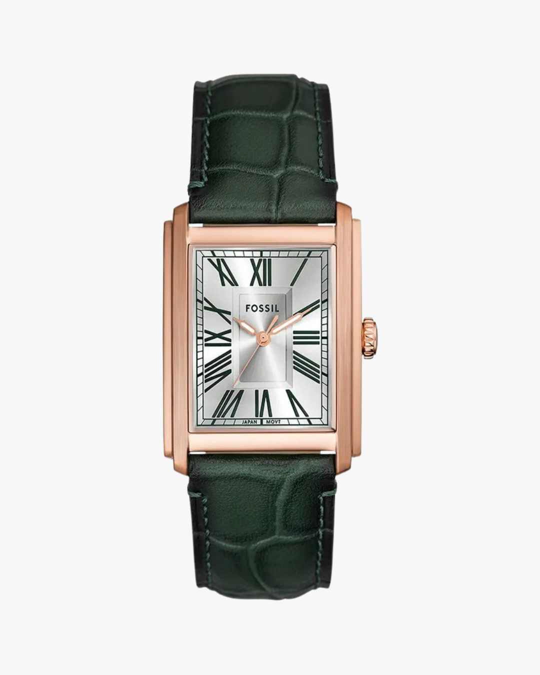 Fossil Carraway Tank Pulseira Couro Verde