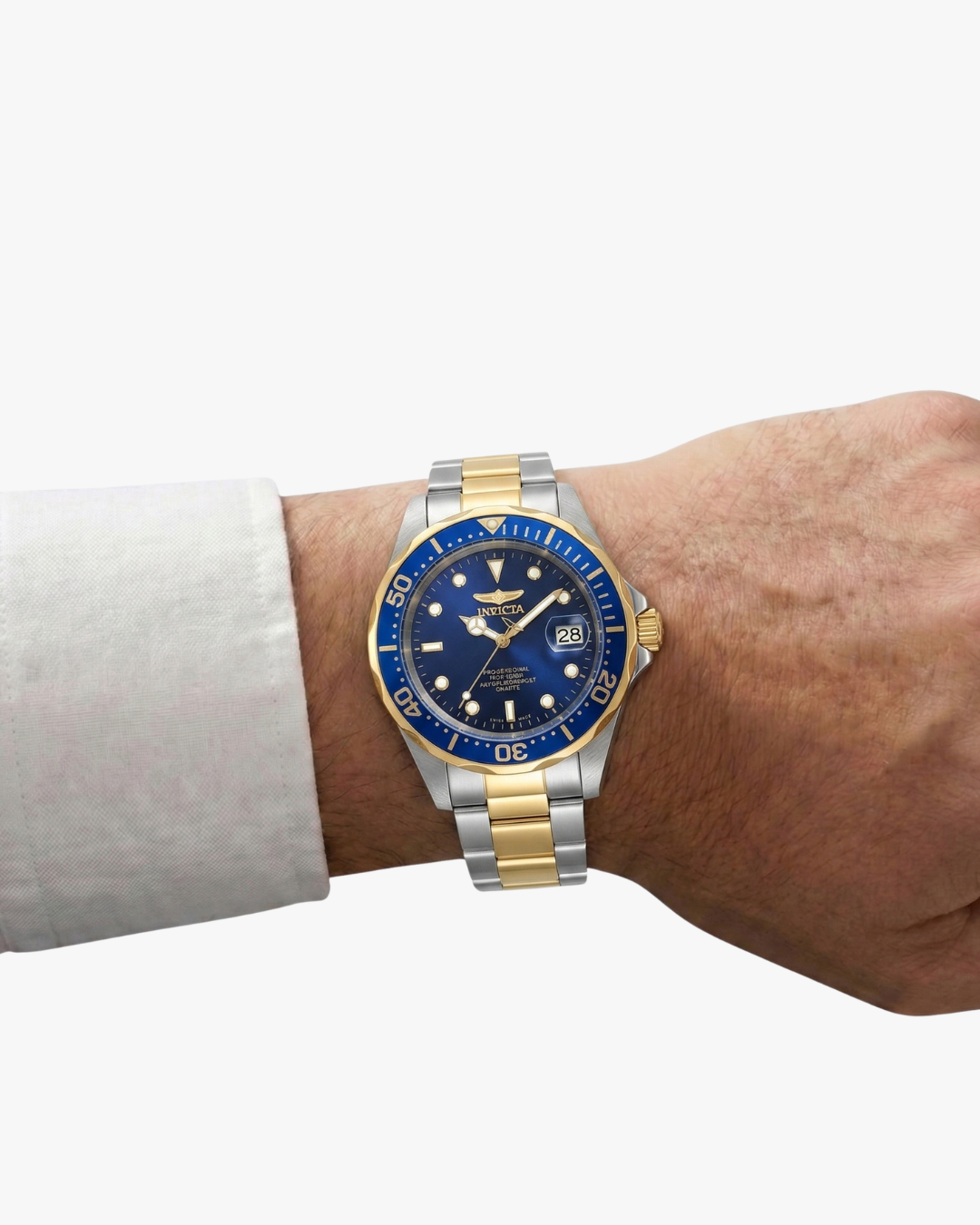 Invicta Pro Diver Mostrador Azul Pulseira Bicolor