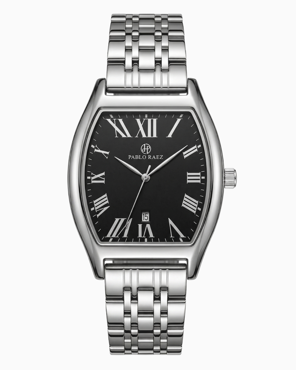 Pablo Raez Barrel Pulseira Aço Mostrador Preto