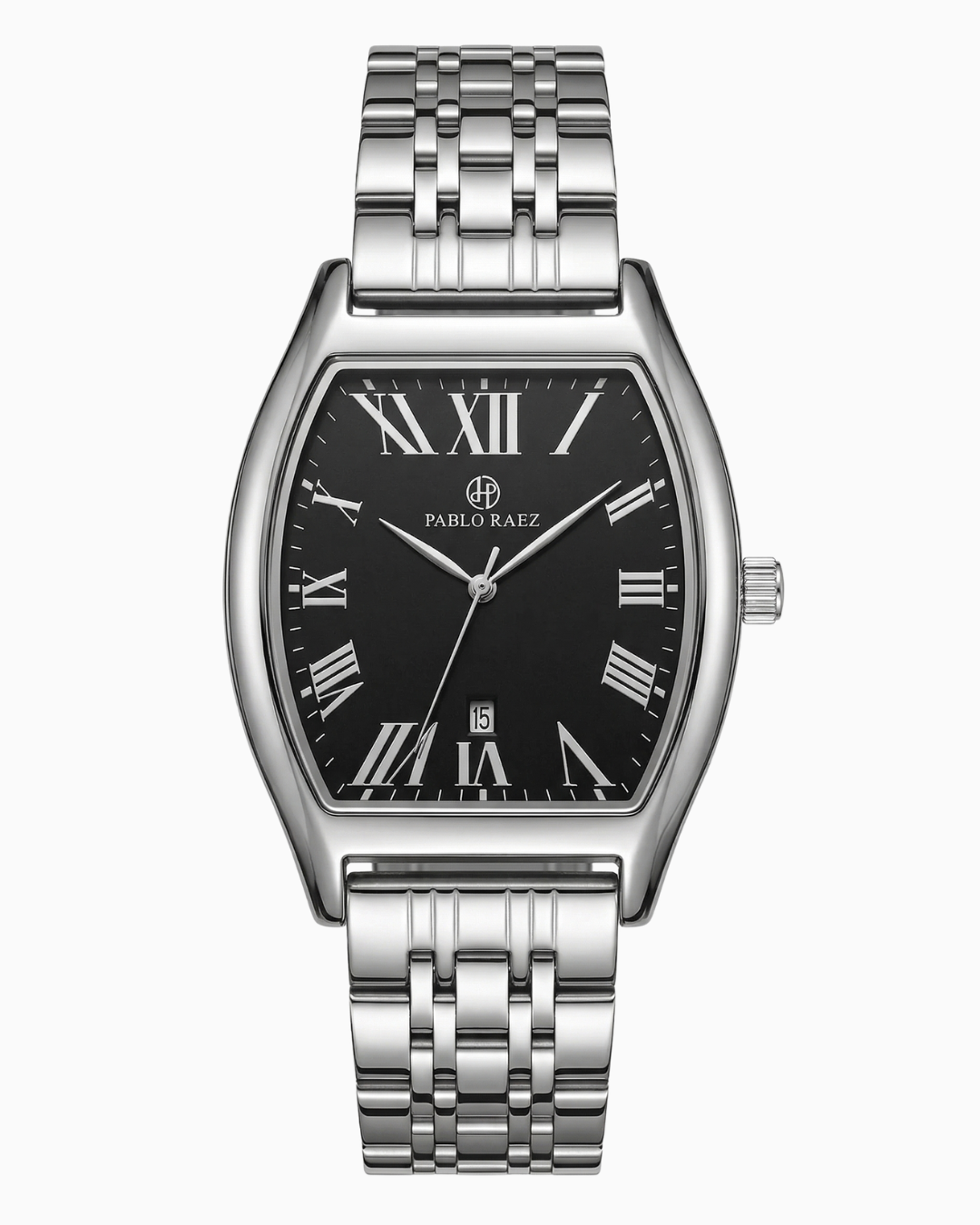 Pablo Raez Barrel Pulseira Aço Mostrador Preto